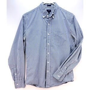 J Crew Mens Blue Gingham Button Shirt Sz S Preppy Academia Old Money Costal Chic